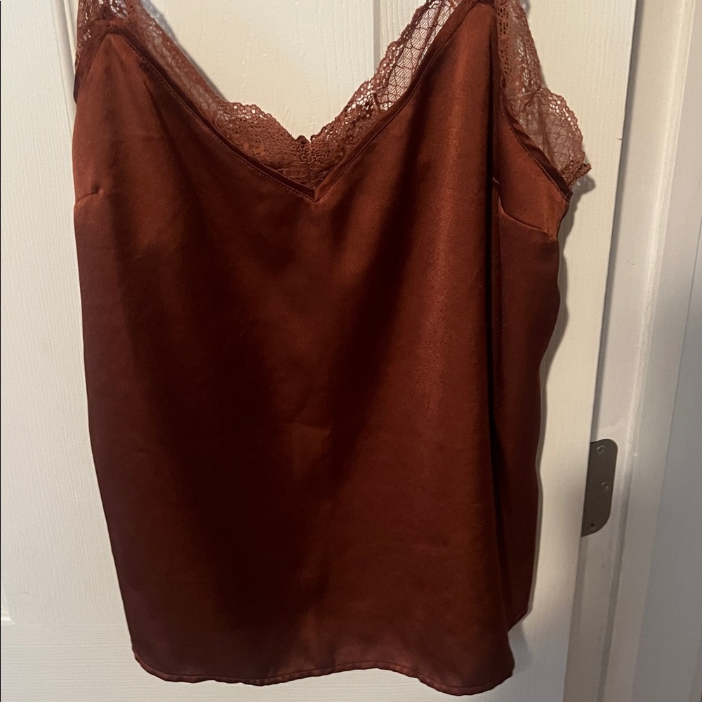 Abercrombie Lace Trim Satin Camisole